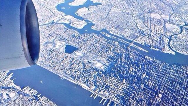 Beautiful Aerial Picture Of New York City Covered With Snow