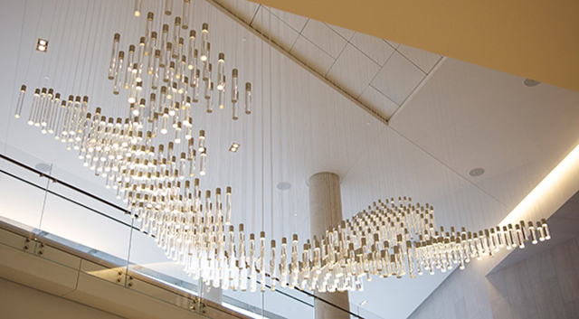 This Interactive Chandelier Shines With Data From All Over The World
