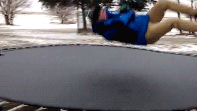 Jumping On A Frozen Trampoline Looks Like A Lot Of Fun
