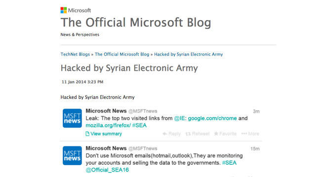 Microsoft’s Having A Rough Day Thanks To The Syrian Electronic Army
