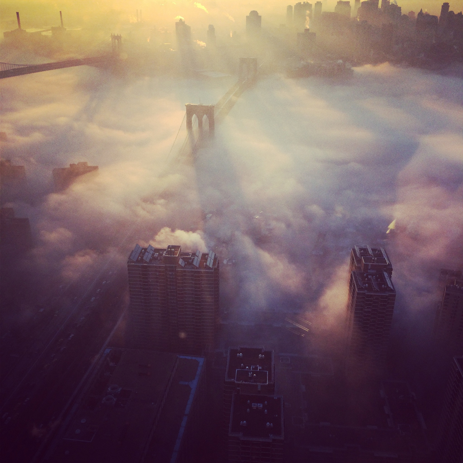 Two Beautiful Aerial Photos Of New York Shrouded In Fog