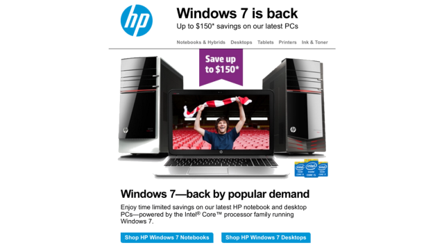 HP To US Customers: ‘Windows 7 Is Back’