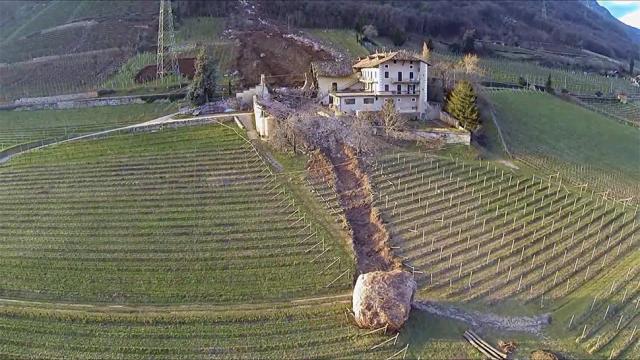 Giant Boulder Destroys Building In Italy