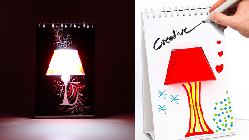 You Can Doodle Any Design On This Notebook Desk Lamp