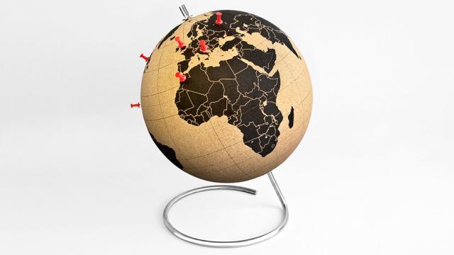 Keep Track Of Your World Travels On This Cork-Covered Globe