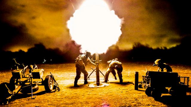Firing Mortar At Night Can Result In A Beautiful Tree Of Fire