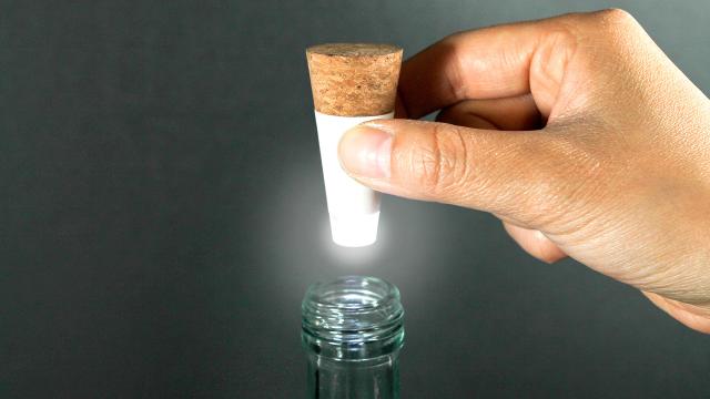 A Rechargeable LED Cork That Turns Empty Bottles Into Lamps