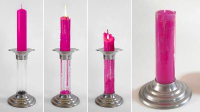 Burn An (Almost) Infinite Candle With This Clever Wax-Catching Holder