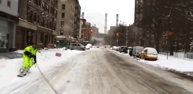 Watch This Guy Snowboarding Through The Streets Of New York