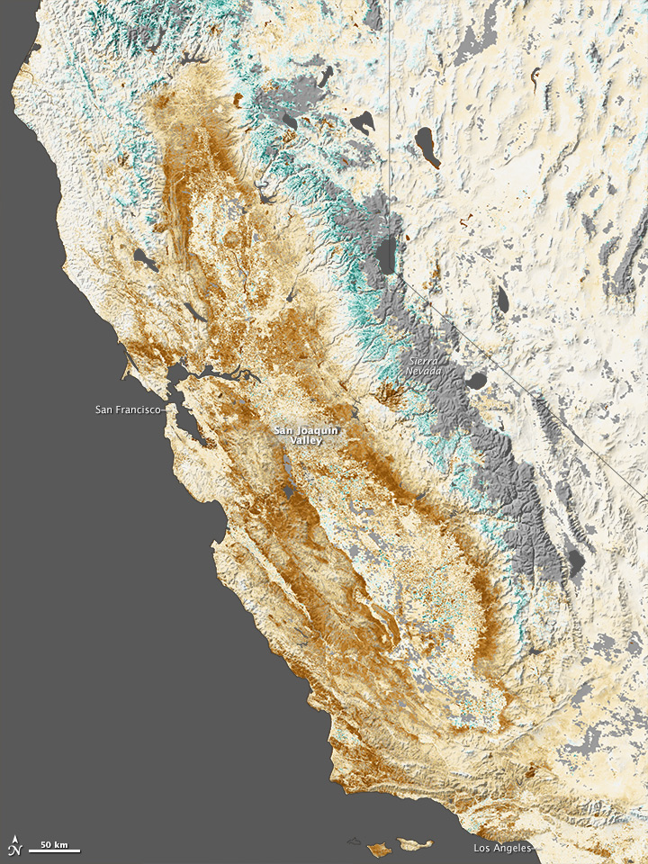 The Terrible Effect Of One Year Of California’s Drought Seen From Space