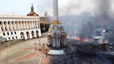 Shocking Image Of Kiev’s Independence Square Before And After The Riots