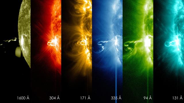Here’s What A Solar Flare Looks Like In Different Wavelengths Of Light