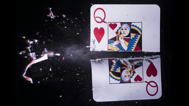 Awesome Photo Of A Bullet Cutting A Card, And Other High-Speed Images