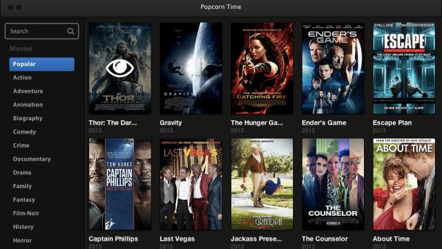 Popcorn Time Lets You Stream Torrent Movies