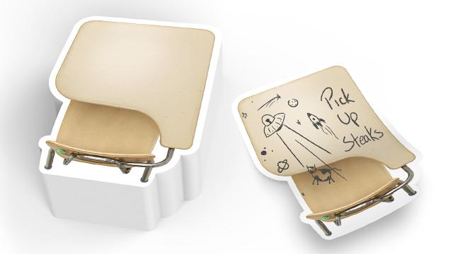 Wooden Desk Sticky Notes Can Be Vandalised Without Detention