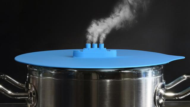 Watch This Tiny Ship Steam Its Way Across A Boiling Pot