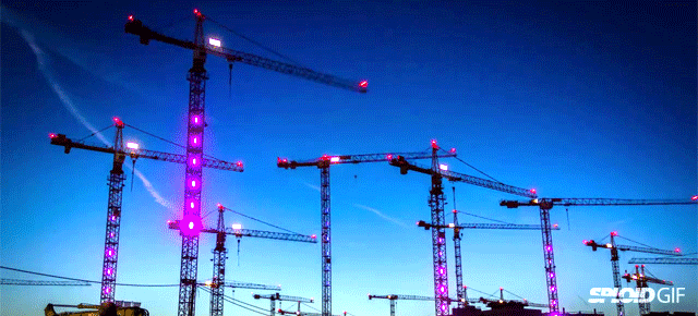 Watch Construction Cranes Come To Life And Dance In A Fun Light Show