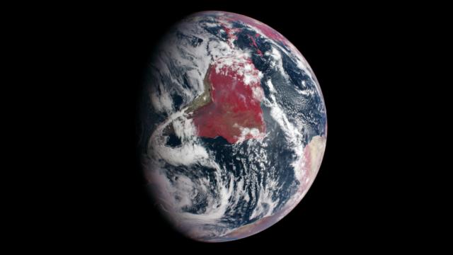 The Pale Blue And Red Dot Shows Where Plant Life Is Thriving