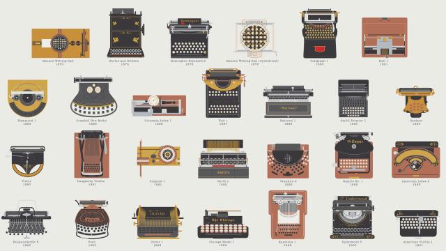 Silently Celebrate Typewriters With This Illustrated Army Of Classics