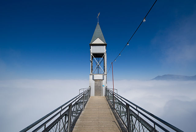 Ride An Outdoor Lift To A Walkway In The Sky
