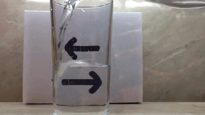 Watch An Arrow Change Directions In This Simple Water Optical Illusion