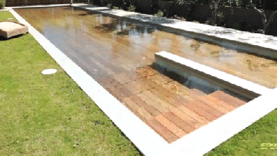 Magic Floor Sinks Into The Ground To Transform Into An Outdoor Pool