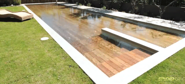 Magic Floor Sinks Into The Ground To Transform Into An Outdoor Pool