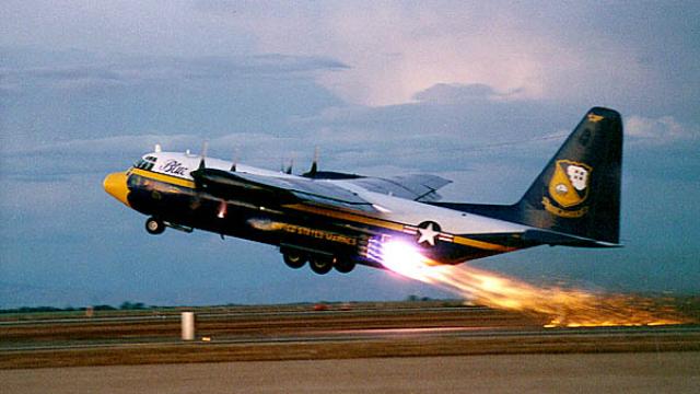 Monster Machines: The Blue Angels Used To Travel Aboard A Rocket-Powered Hercules