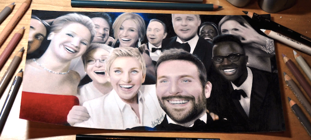Watch This Girl Draw A Shockingly Perfect Picture Of The Ellen Selfie