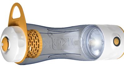 A Double-Filtered Water Bottle That Lights–and Lightens–Your Load