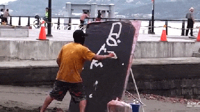 Artist Speed-Paints A Painting You Can’t See Until The Very Last Second