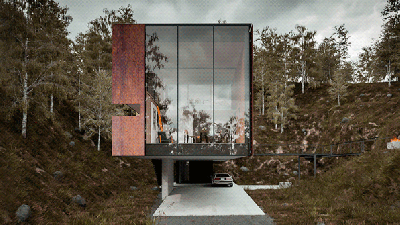 In Wales, A Floating House On The Edge Of A Vast Forest