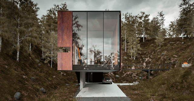 In Wales, A Floating House On The Edge Of A Vast Forest