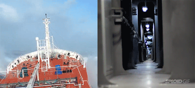 Watch: Large Ship Gets Deformed From The Inside In Heavy Storm