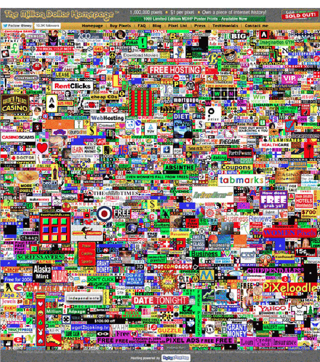 The Million Dollar Homepage Still Exists, But A Fifth Of It Is Dead