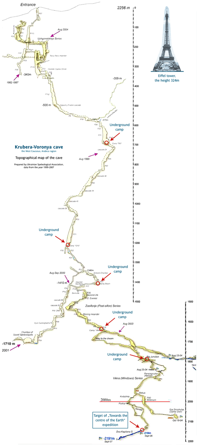 The Complete Map To Earth’s Deepest Cave — 2197m Deep, 13km Long