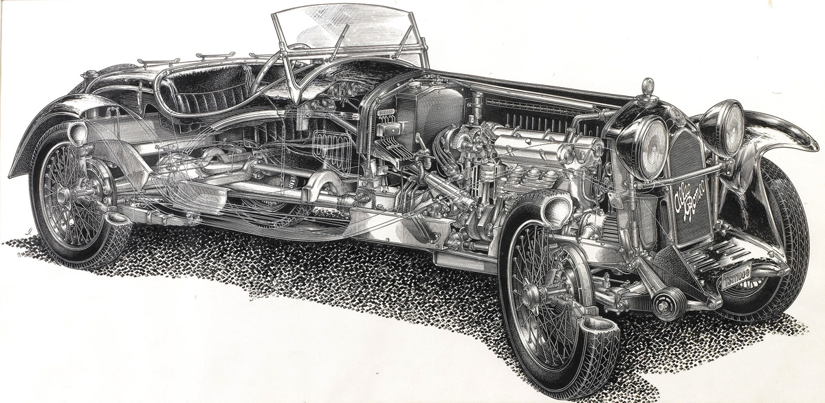 28 Rare Cutaway Illustrations Of Classic Cars