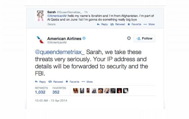 Confirmed: Tweeting Al Qaeda Jokes At Airlines Will Get You Arrested