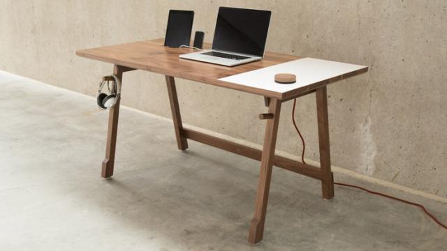 This Desk Keeps Your Cords In Order And Has A Built-In Whiteboard
