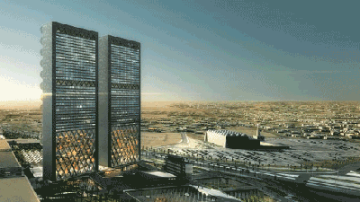 Sunshades Bloom To Protect These Towers From The Brutal Desert Sun
