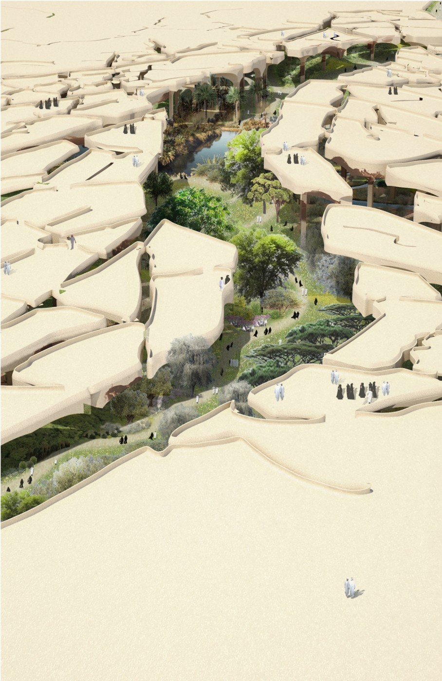 Abu Dhabi’s New Park Will Hide A 30-Acre Oasis Below The Desert