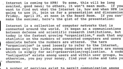 NPR Got The Internet 20 Years Ago: Read The Memo
