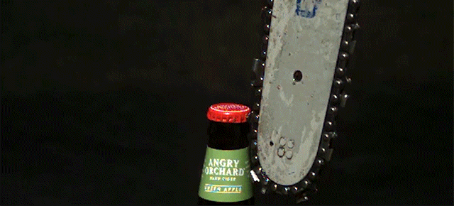 Watch A Chainsaw Open A Beer In Glorious Slow Motion