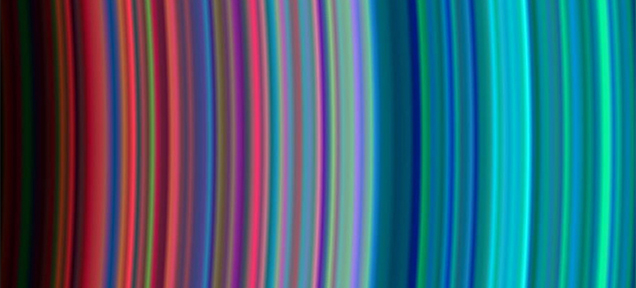 Colourful View Of Saturn’s Rings