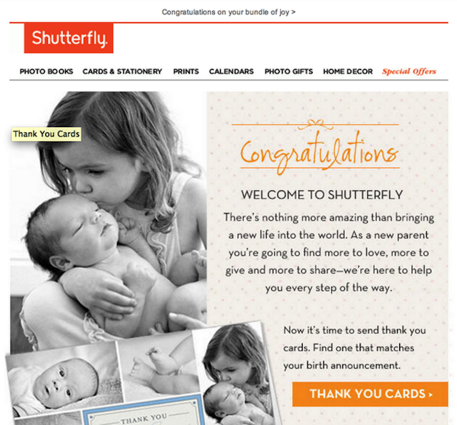 Shutterfly Congratulates Hundreds Of Random Users On Having A Baby