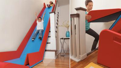 An Instant Slide Makes Stairs Even Better Than A Firehouse Pole