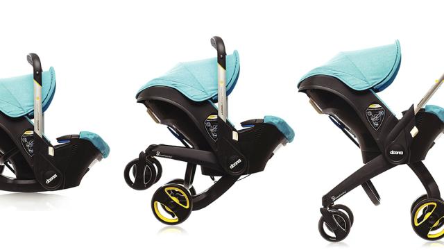 A Car Seat With Retractable Stroller Wheels Frees Up Boot Space