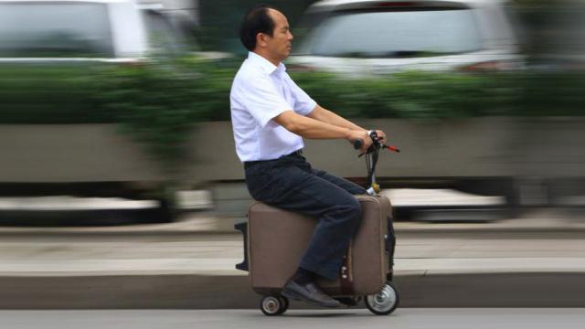 This Chinese Farmer Is Recycling Suitcases Into Electric Scooters