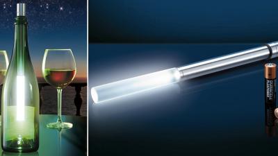An LED Wand Turns Your Wine Bottles Into Lamps Without Flame