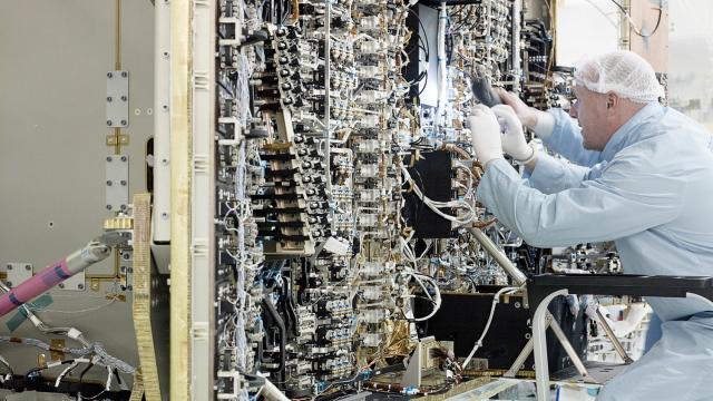 The Interior Of A Communications Satellite Is A Cable Nightmare
